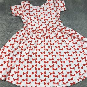 June And January White Red Bow Print Dress Toddler Girls 4T